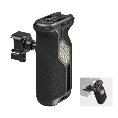 SmallRig Push-Button Rotating NATO Side Handle for Left and Right Hand, 360 Rotatable Side Handle with Anti-Slip Silicone, Camera Grip with Built-in Threaded holes, Wrist Strap Hole, Cold Shoe - 4359
