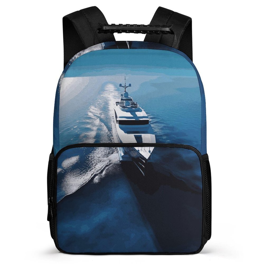 BTCOWZRV Backpack 16 Inch Travel Laptop Backpack for Men Women Yacht Casual Daypack Adjustable Computer Bag