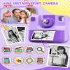 Kids Camera Instant Print, Christmas Birthday Gifts for Toddle Girls Boys Age 3-12, 24MP & 1080P Video Selfie Digital Camera with 3 Roll No-Ink Print Paper 32G SD Card - Purple view 2