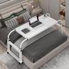 Adjustable Standing Workstation - Laptop Trolley in Length and Height for Home, Hospital and Living Room - Over Bed Desk with Wheels (A Without a Baffle) view 1