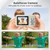 FHD 1080P 48MP Kids Camera, Autofocus Point and Shoot Digital Camera with 32GB Card, 16X Zoom Anti-Shake, Compact Small Camera with 1500mAH Built-in Batteries for Boys and Girls view 2