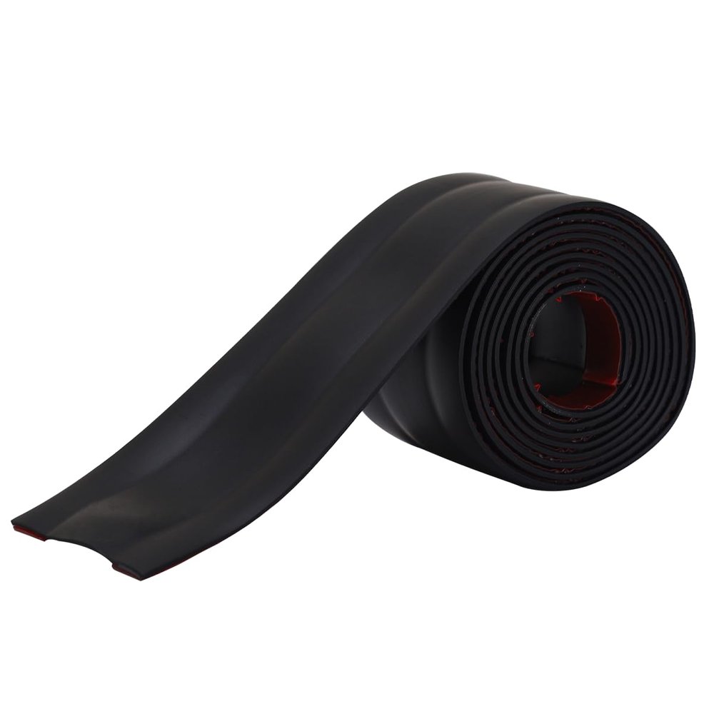 9.8ft Long Cable Protector Strip - Soft PVC Material, Wear-Resistant, Cuttable, Suitable for Floor, Tile, Wall, with Acrylic Adhesive, Easy to Conceal and Protect Cables (Black, 2.08'' x 118'')