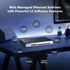 12 Port 10Gbps Managed Switch, 8 x 10G SFP+ Slots, 4 x 10G RJ-45 Ports, Support 10G/5G/2.5G/1000M Auto-Negotiation, YuLinca Smart Web Managed Rackmout Switch view 4
