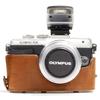 MegaGear Olympus Pen E-Pl8 Ever Ready Leather Camera Case And Strap, With Battery Access - Light Brown view 2