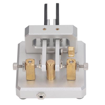 KIMISS Morse Code Key Double Paddle Automatic CW Shortwave Telegram Tapper for Training Morse Code Key (Silver)