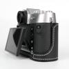 Uchandmade Handmade Genuine Leather Camera Half Case for Fujifilm X-T50/Fujifilm X-T50 Camera Case/Fujifilm X-T50 Case - Top Layer Cowhide Body + Metal Base Plate (89 Black & White Link) view 3