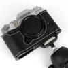 Uchandmade Handmade Genuine Leather Camera Half Case for Fujifilm X-T50/Fujifilm X-T50 Camera Case/Fujifilm X-T50 Case - Top Layer Cowhide Body + Metal Base Plate (89 Black & White Link) view 4