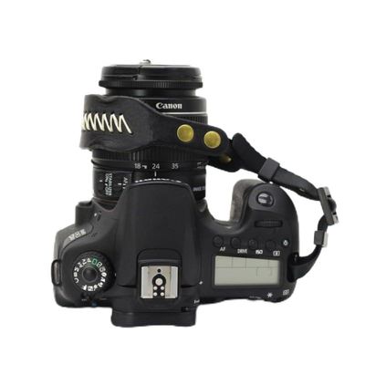 BIZOEdigital Camera Wrist Strap Vintage Leather Camera Hand Strap for DSLR SLR Canon Nikon Sony Fujifilm Olympus Comfort Padding Hand Grip (black), Large