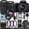 Canon EOS 250D/Rebel SL3 (International Model) DSLR Camera w/ 18-55mm DC III and EF 75-300mm f/4-5.6 III Lenses + Tripod + Deluxe Accessory Bundle (Renewed) view 1