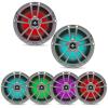 Bluetooth AM/FM Radio IP66 Multi-Element Digital Media Marine Audio Receiver Bundle Combo with 1 Pair (Qty 2) of 6.5" 225 Watt Waterproof Coaxial RGB LED Titanium Boat Speakers, Speaker Wire view 3