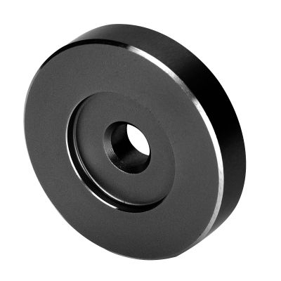 45 RPM Record Turntable Adapter, Large Hole Conversion Sheet, Aluminum Adapter, for 7 Inch Record Players (Black)