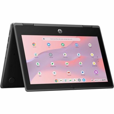 HP Fortis G5 11.6" Touchscreen Convertible 2 in 1 Chromebook - HD - Intel N-Series N200-8 GB - 64 GB Flash Memory - English Keyboard - Jack Black - Smart Buy - Intel Chip - 1366 x 768 - ChromeOS - U