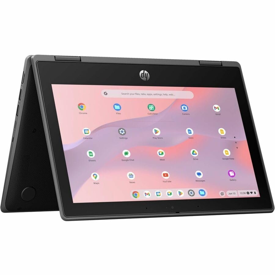 HP Fortis G5 11.6" Touchscreen Convertible 2 in 1 Chromebook - HD - Intel N-Series N200-8 GB - 64 GB Flash Memory - English Keyboard - Jack Black - Smart Buy - Intel Chip - 1366 x 768 - ChromeOS - U