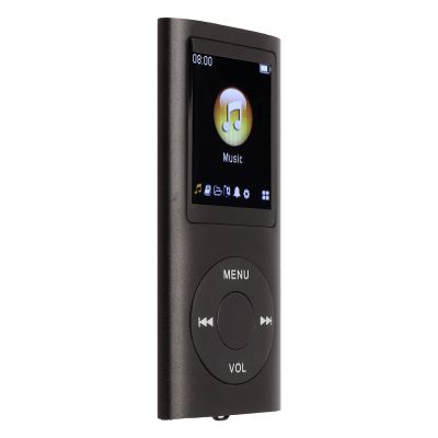 MP3 Player Stylish, Multifunctional Lossless Sound Slim 1.8 Inch LCD Screen Portable MP3 Music Player Voice Recorder HiFi Sound for Kids Hiking Traveling Sports (Black)
