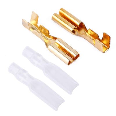 100 Pair Crimp Terminal Connector 2.8mm Gold Brass Car Speaker Electric Wire Connectors Set 100 Pair Crimp