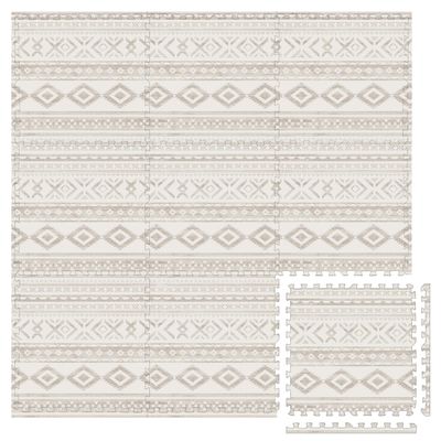 Play Platoon Large Baby Play Mat for Floor 9 Tile 72 x 72 in - Extra-Thick Interlocking Foam Tiles 24 x 24 in - Soft Puzzle Mats for Playroom - Neutral Playmat Rug - Canyon Print
