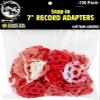 (100) Flat Plastic Record Adapters - Snap in Inserts to Make 7" 45rpm Records Fit on Standard Vinyl Record Turntables #07MR100RE (Red) view 1