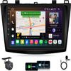8Core 4G+64G Android 13 Car Radio for Mazda 3 2010-2013: 9'' Touch Screen Car Stereo with Wireless Carplay Android Auto GPS 5GWiFi Bluetooth AM/FM/RDS/DSP/HiFi SWC (Fit for Bose System) view 1