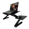 Adjustable Foldable Aluminum Laptop Table Desk Stand Holder With Cooling Fan Mouse Pad For Lap PC view 2