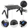 Adjustable Foldable Aluminum Laptop Table Desk Stand Holder With Cooling Fan Mouse Pad For Lap PC view 4