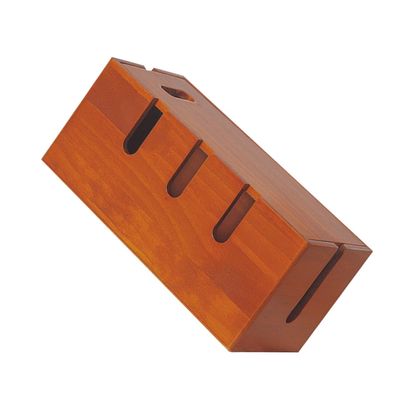 Gadpiparty Sturdy Wooden Cord Management Storage Box for Home Office Desk Wire Organizer