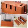 Gadpiparty Sturdy Wooden Cord Management Storage Box for Home Office Desk Wire Organizer view 3