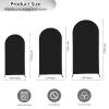 Widppsopt Set of 3 Wedding Arch Cover Spandex Fabric Arch Backdrop Cover Suitable for Wedding Arch Backdrop Stand, Birthday, Party, Baby Shower Banquet Arch Decoration,Black,4FT+5FT+6FT view 2