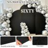 Widppsopt Set of 3 Wedding Arch Cover Spandex Fabric Arch Backdrop Cover Suitable for Wedding Arch Backdrop Stand, Birthday, Party, Baby Shower Banquet Arch Decoration,Black,4FT+5FT+6FT view 3
