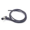 M12 4 Pins Connector Cable, Single Male Circular Connector Molding Cable A Code Right Angle Industrial Molded Cable IP67 Waterproof Unshielded PVC Cable 250V 4A AC/DC 1Meter AWG223.28ft view 2