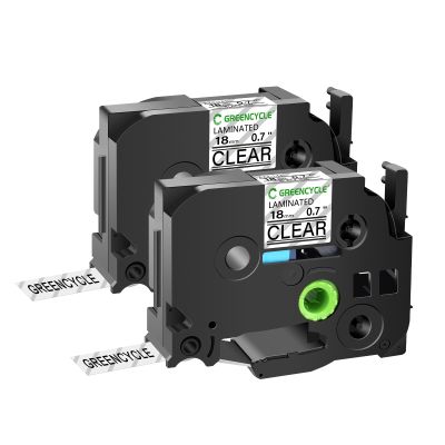 GREENCYCLE 2 Pack Compatible for Brother TZe-141 TZ-141 18mm 0.7" Laminated Black on Clear Label Maker Tape Ptouch TZe141 TZ141 TZe TZ Label Tape for PT-D400 PT-D410 PT-D400VP PT-D410VP PT-1300