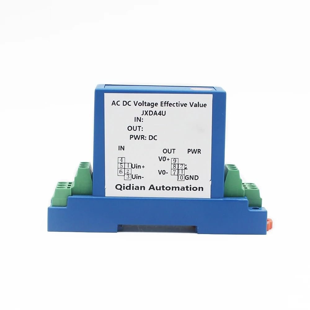 GVMUKNYE DC24V Power Supply DC Voltage Transmitter 1V/5V/10V/50V/100V/200V/300V/500V/1000V high Voltage Sensor 4-20mA 0-20mA Output(0-50V DC Input,0-20mA Output)