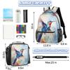 Backpack with Lunch Box Hummingbird Watercolor Bird Travel Backpack Bookbag & Lunch Bag Insulated Lunchbox Waterproof Daypack Laptop Backpack Freezable Lunch Bag view 2