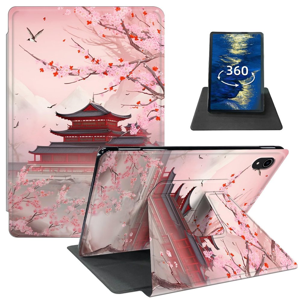 GFRGTFHYT for iPad Air 13 Inch Case M2 (2024) with 360 Degree Rotating Swivel Slim PU Leather Protective Adjustable Stand Smart Cover with Auto Wake/Sleep for iPad Air 13,Japanese Landscapes