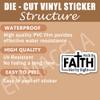 (3PCS) Faith Sticker  Walk by Faith Not by Sight  Inspirational Waterproof Vinyl Decals for Laptop, Water Bottle, Tumbler, Notebook  Christian Quote, 3" x 1.9" view 3