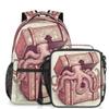 Backpack with Lunch Box Treasure Chest Octopus Travel Backpack Bookbag & Lunch Bag Insulated Lunchbox Waterproof Daypack Laptop Backpack Freezable Lunch Bag view 1