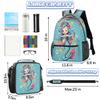 Backpack with Lunch Box Funny Mermaid Travel Backpack Bookbag & Lunch Bag Insulated Lunchbox Waterproof Daypack Laptop Backpack Freezable Lunch Bag view 2