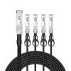 Buacoz 40G QSFP+ DAC Twinax Cable,2Meter/6.6ft 40GBASE-CR QSFP+ to 4X SFP 10G 1-to-4 DAC High-Speed Cable for Intel 40G to 10G Passive Direct Attach Copper Stacking Cable view 1