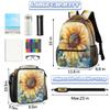 Backpack with Lunch Box Sunflpwer Pattern Travel Backpack Bookbag & Lunch Bag Insulated Lunchbox Waterproof Daypack Laptop Backpack view 2