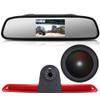 1280 * 720 Pixels Car Third Roof Brake Lamp Rear View Backup Camera Replacement for VW Crafter Caravelle 2007-2015 Mercedes Benz Sprinter W906 OEM:A9068200456 2DA009511+4.3" Reverse Mirror view 1