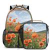 Backpack with Lunch Box Wildflowers Travel Backpack Bookbag & Lunch Bag Insulated Lunchbox Waterproof Daypack Laptop Backpack view 1