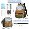 Backpack with Lunch Box Wildflowers Travel Backpack Bookbag & Lunch Bag Insulated Lunchbox Waterproof Daypack Laptop Backpack view 2