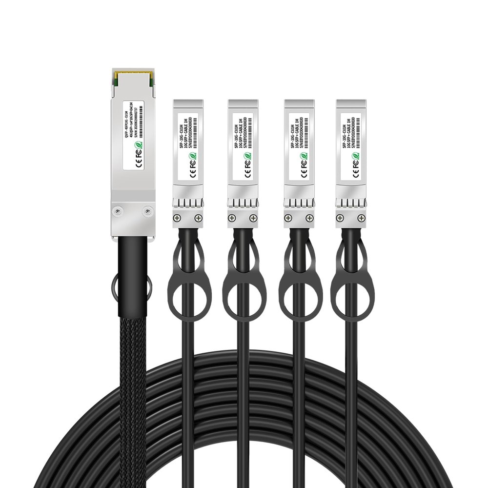 Buacoz 40G QSFP+ DAC Twinax Cable,2Meter/6.6ft 40GBASE-CR QSFP+ to 4X SFP 10G 1-to-4 DAC High-Speed Cable for Juniper 40G to 10G Passive Direct Attach Copper Stacking Cable