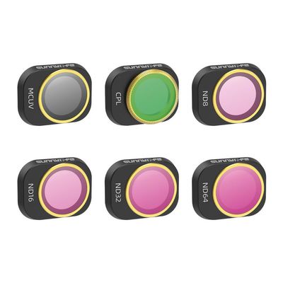 CLPMCUVND8ND16ND32ND64 Filter Set for DJI Mini 4 Pro, ND Dimming Mirror/CPL Adjustable Polarizer,Multi Coated Drone Lens Filters, Optical Glass with Aluminum Frame6Pcs