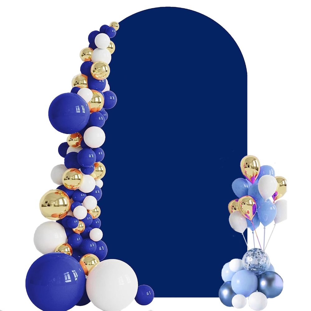 Wedding Arch Cover 4FT/5FT/6FT/6.6FT/7.2FT Spandex Fabric Arch Backdrop Cover Suitable for Wedding Arch Backdrop Stand, Birthday, Party, Baby Shower Banquet Arch Decoration,Navy Blue,6.6FT
