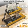 TVON Rolling TV Stand for 43-80" TVs up to 150lbs, Portable Stand on Wheels with Enhanced Triangular Design, Height Adjustable Mobile Cart with Swivel/Tilt/Dual Shelves for Indoor/Outdoor Use view 2