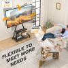 TVON Rolling TV Stand for 43-80" TVs up to 150lbs, Portable Stand on Wheels with Enhanced Triangular Design, Height Adjustable Mobile Cart with Swivel/Tilt/Dual Shelves for Indoor/Outdoor Use view 3