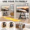 TVON Rolling TV Stand for 43-80" TVs up to 150lbs, Portable Stand on Wheels with Enhanced Triangular Design, Height Adjustable Mobile Cart with Swivel/Tilt/Dual Shelves for Indoor/Outdoor Use view 4