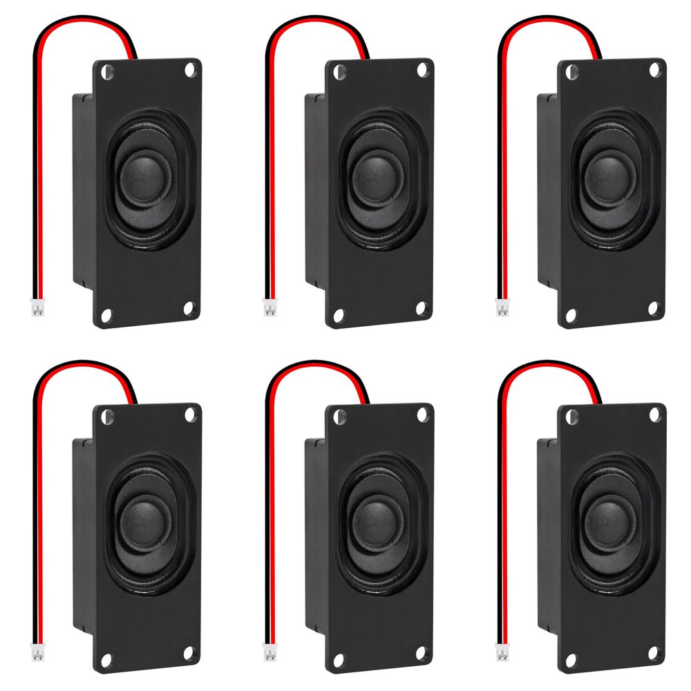 AITIAO 6PCS 3 Watt 4 Ohm Mini Speaker With JST-PH2.0 Interface for Small Electronic Projects, Advertising Machines, LCD TV Monitors