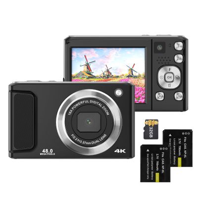 Andoer 4K Digital Camera Digital Video Camera 48MP Dual Lens 2.8 Inch IPS Screen Auto Focus 16X Digital Zoom Built-in Flash with 32GB TF Card 2pcs Batteries Birthday Festival for Kids Student Teenager