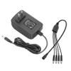 ALITOVE Security Camera Power Supply Adpter 12V 2A with 4 Way Power Splitter Cable 5.5x2.1mm, 100-240V 50-60Hz AC to DC Converter for Analog AHD CCTV DVR Surveillance System/LED Strip Lights view 1